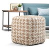 Digby Cube Pouf Natural - Wyndenhal: Jute & Wool, Mid-Century Modern, No Assembly Required - image 2 of 4