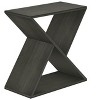 Sapphtopaz Modern Narrow End Table with Slanted Cubby Storage 2-Tier Side Table with X-Cross Design Accent Coffee Table for Living Room,Bedroom - 3 of 4