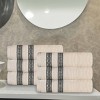 Zero Twist Cotton Ribbed Modern Geometric Border Hand Towel Set of 6 by Blue Nile Mills - 2 of 4