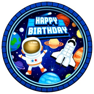 Treasures Gifted Outer Space Plates 9in - Outer Space Party Supplies - 8 Pack - 1 of 1