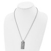 Black Bow Jewelry Men's Stainless Steel Wave Design Dog Tag Necklace, 22 Inch - 3 of 4
