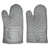 Home Mart Goods Grey Heat Resistant Thick Soft Quilted Lining Kitchen Oven Glove Mitts With Silicone Treatment - 2 of 4
