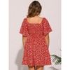INSPIRE CHIC Women's Summer Short Sleeve Floral Elegant Bow Tie V Neck Dress - 3 of 4