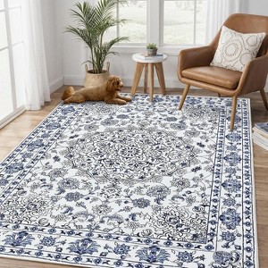 Garvee Vintage Area Rug,Washable Oriental Design Carpet with Non-Slip Backing Non-Shedding Soft Low-Pile Floor Cover for Living Room Bedroom - 1 of 4