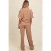 Pinkblush Taupe Textured Knit Oversized Tee And Pants Maternity Set - 4 of 4