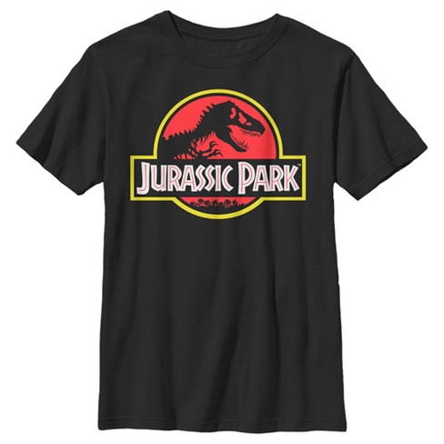 Boy's Jurassic Park T Rex Logo T-shirt - Black - Medium : Target