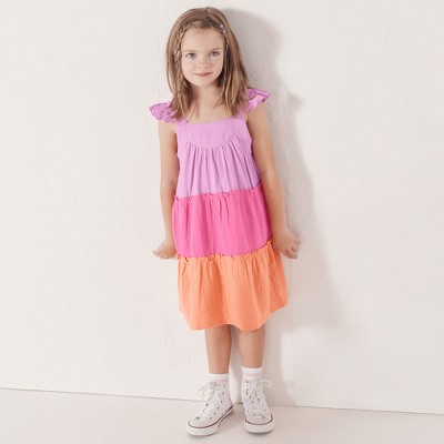 Lands' End Kids Woven Tiered Dress