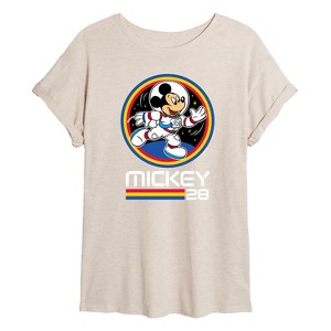 Women's - Disney - Mickey 28 Space Badge Oversized Graphic T-Shirt - 1 of 4