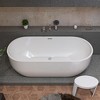 ALFI ABST66 White Matte Solid Surface Resin Bathroom / Shower Stool - 3 of 4