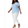 Agnes Orinda Women's Plus Size Pin Dots Notched V-Neck Dressy Trendy Fashion Casual Summer Blouses - 2 of 4