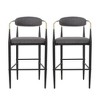 Kumasinova Set of 2 Counter Height Bar Stools, Sturdy Iron Frame Counter Stools, Minimalist Counter Height Stools with Back, Fabric Bar Stools - 4 of 4