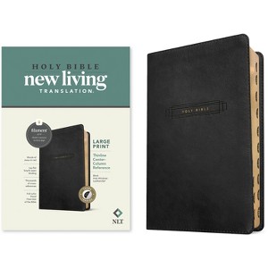 NLT Large Print Thinline Center-Column Reference Bible, Filament Enabled (Leatherlike, Black Holy Windows, Indexed, Red Letter) - (Leather Bound) - 1 of 1