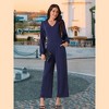 Seta T Women's V Neck Long Sleeve High Waist Wide Leg Casual Jumpsuits with Pockets - 4 of 4