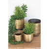 Metal Aged Brass Flower Pots – 3.5"H Decorative Planters, Set of Four by Kalalou - 3 of 3