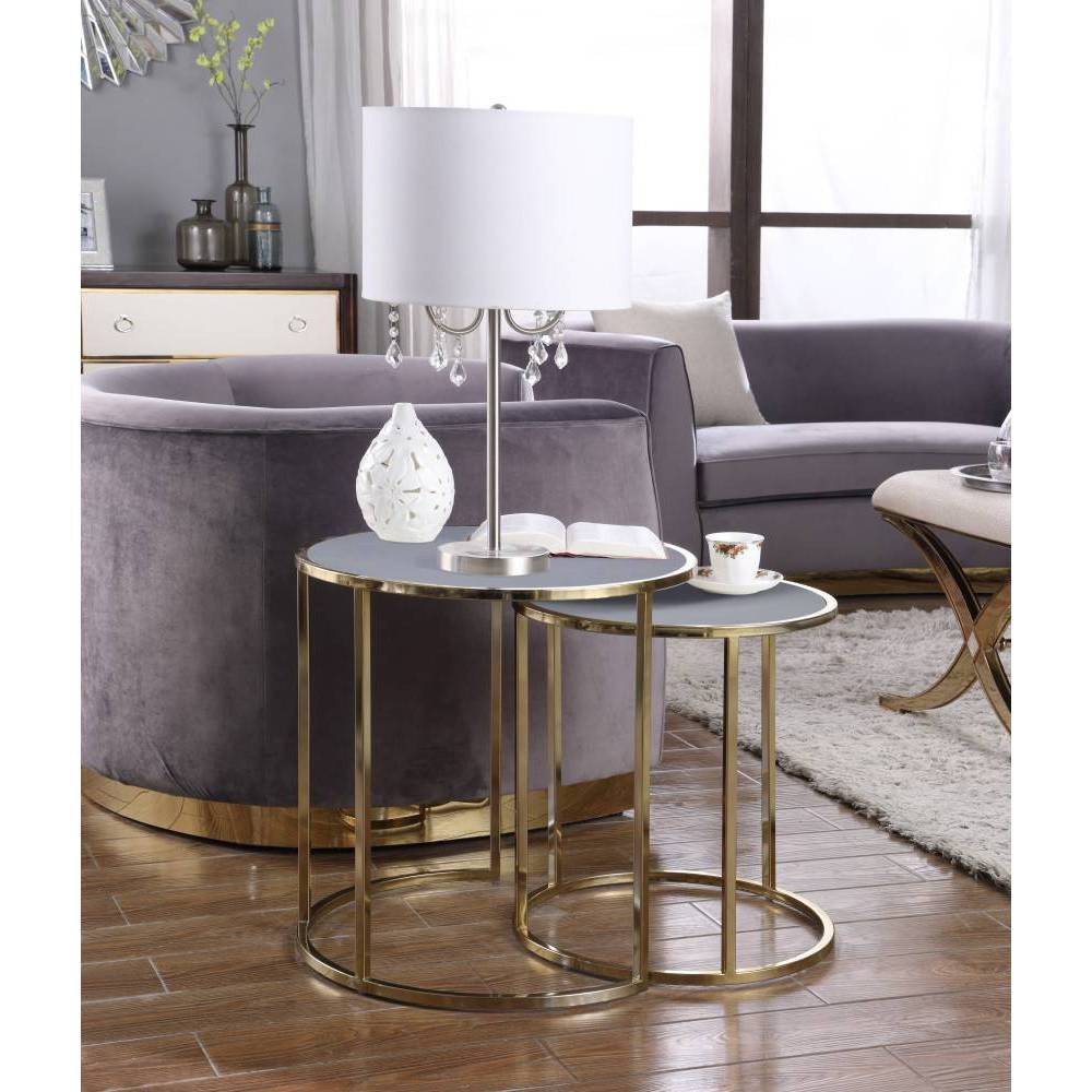 Photos - Coffee Table Olivia Side Table Gray - Chic Home Design