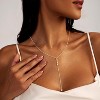 Lariat Gold Necklace for Women: Dainty 14K Gold Plated/Silver Y-Shaped Beaded Drop Chain, Trendy Gift - 3 of 4