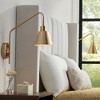 360 Lighting Marybel Modern Swing Arm Wall Lamps Set of 2 Brass Plug-in Light Fixture Tapered Metal Shade for Bedroom Bedside Living Room Reading Home - 2 of 4