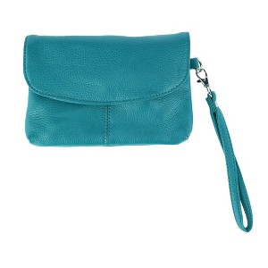 Cal-Wyn Women's Leather Wristlet Clutch with Removable Crossbody Strap - 1 of 4
