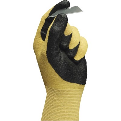 Ansell Ultra Nitrile Gloves Knit Wrist Size 9 Black/Yellow 115009