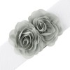 INSPIRE CHIC Women's Large Chiffon Rose Double-Flower Elastic Stretch Wide Corset Waist Belt 1 Pc - 2 of 4