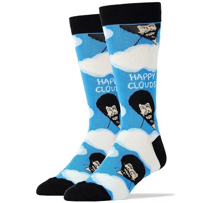 Oooh Yeah! Men's Bob Ross Crew Socks (Happy Clouds)