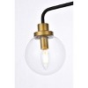 Elegant Lighting Hanson 3 lights bath sconce in black with brass with clear shade - image 4 of 4