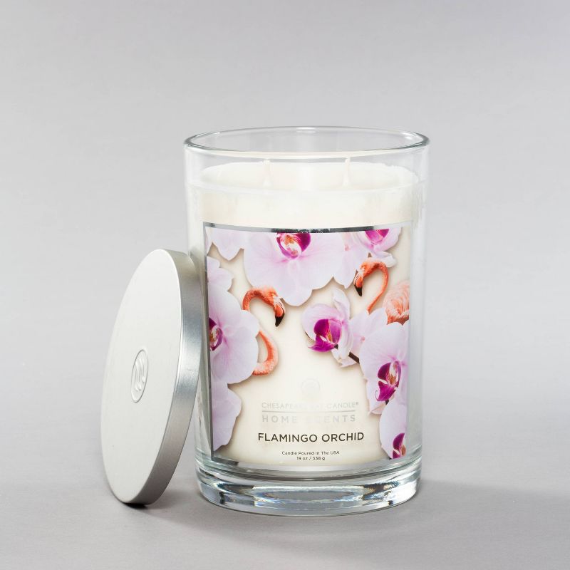 19oz 2 Wick Jar Candle Flamingo Orchid - Home Scents by Chesapeake Bay Candle, 4 of 7