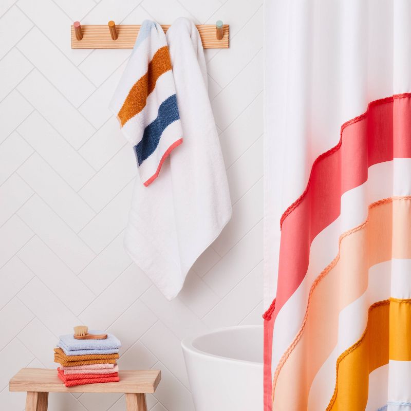 Striped Kids' Towel with SILVADUR™ Antimicrobial Technology - Pillowfort™, 2 of 10