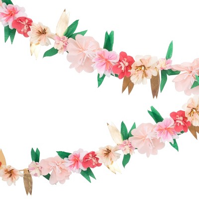 Meri Meri Rose Blossom Garland (11' with excess cord - Pack of 1)