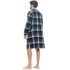 Ashford & Brooks Mens Flannel Plaid Long Sleep Shirt Henley Nightshirt - 3 of 4