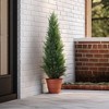 3-5FT Artificial Cedar Topiary Trees for Indoor and Outdoor UV Protection Fake Trees for Home Decor Set of 2 - 3 of 4