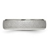 Black Bow Jewelry 6mm Stainless Steel Stone Finish Beveled Edge Standard Fit Band - 3 of 4