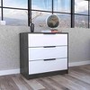 NicBex 3 Drawers Dresser for Bedroom,Modern Style Wooden Drawers with Black Handle,Dressers for Kids Room,Living Room,Entry and Hallway,Black/White - 2 of 4