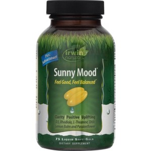 Irwin Naturals Sunny Mood Dietary Supplement Liquid Softgels - 75ct - 1 of 4
