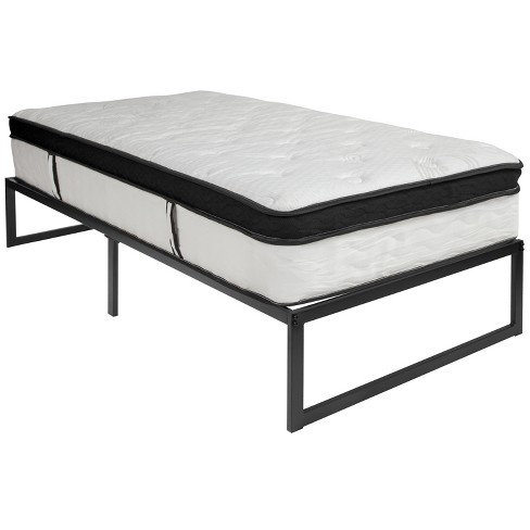 Flash Furniture 14 Inch Metal Platform Bed Frame With 12 Inch Pocket Spring  Mattress In A Box And 2 Inch Cool Gel Memory Foam Topper : Target
