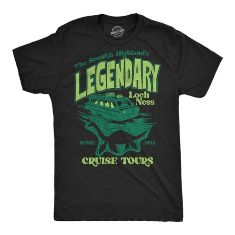 Мужские футболки Crazy Dog T-Shirts, Inc. Mens Funny T Shirts Lengendary Loch Ness Cruise Tours Sarcastic Graphic Novelty Tee For Men - Crazy Dog Men's T Shirt for Animal Lovers Black M