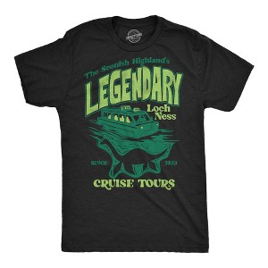 Mens Funny T Shirts Lengendary Loch Ness Cruise Tours Sarcastic Graphic Novelty Tee For Men - Crazy Dog Men's T Shirt for Animal Lovers - 1 of 4