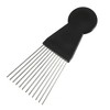 Unique Bargains Women's Metal Hair Pick Afro Comb Hairdressing Styling Tool 5.98"x2.60" Black 2Pcs - 2 of 4