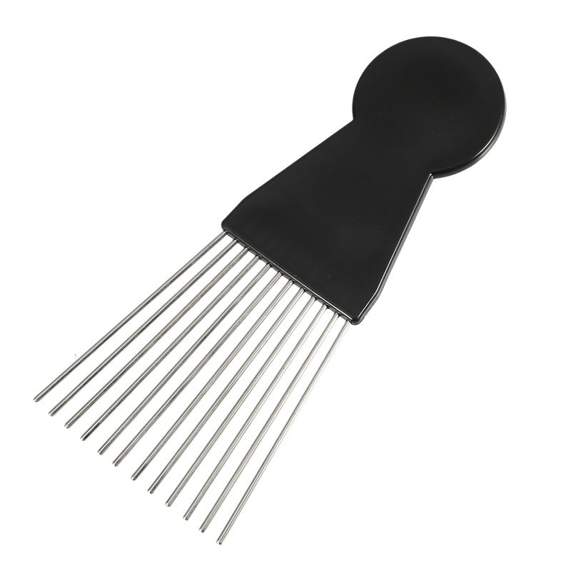 Unique Bargains Women's Metal Hair Pick Afro Comb Hairdressing Styling Tool 5.98"x2.60" Black 2Pcs, 3 of 7