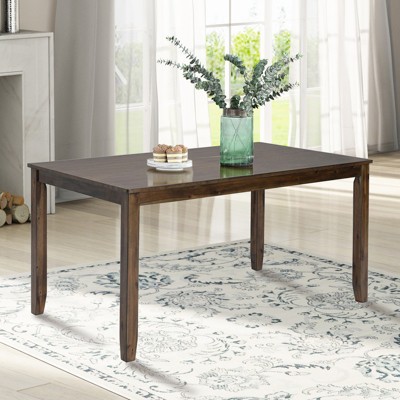 Aukfa Wooden Dining Table for 4 –  Kitchen Table, Walnut Finish, for Dining Room or Kitchen