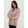 RBX Active Women's Sweatshirt, Elevated Athleisure Relaxed Fit Transitional Weight Henley Pullover - 3 of 4