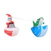 Occasions 14' INFLATABLE BOAT FISHING SANTA WITH SWIRLING LIGHTS INNER, 4 ft Tall, Multicolored - 4 of 4