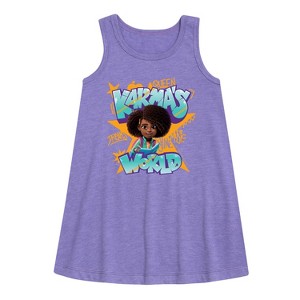 Girls' - Karma's World - Graffiti Art Graphic Sleeveless Aline Dress - 1 of 2