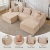 Modular Cloud Sectional Sofa w/Ottoman, No Assembly Corduroy Couch, Deep Seat u/l-Shape Sofa for Small Spaces, 4 Colors & Configurations - 3 of 4