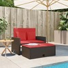 Patio Sofa with Cushions 2-Seater Poly Rattan  vidaXL - 3 of 4