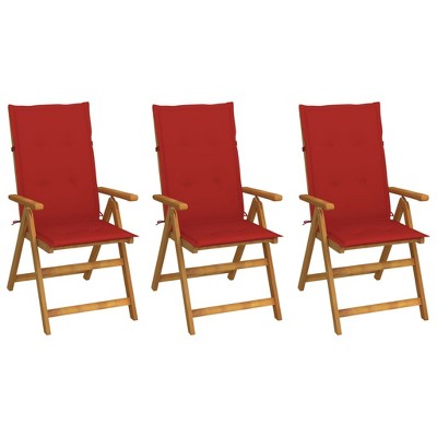 vidaXL Garden Chair Set of 3 Anthracite Solid Acacia wood Standard