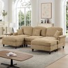 Modular U-Shaped Sectional Sofa with Flared Arms, Removable Ruffles Pleats Skirts & Movable Ottomans, Upholstered Chenille Deep Seat Cloud Sofa - 2 of 4