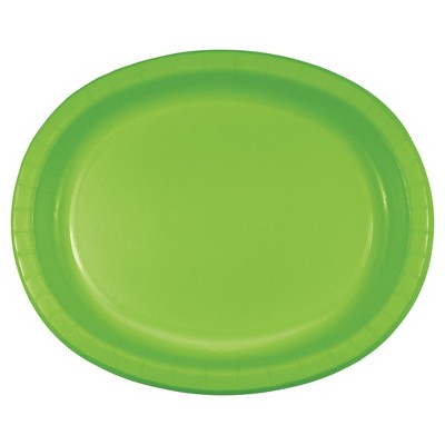Fresh Lime Green 10" x 12" Oval Platters - 8ct