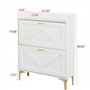 Shoe Cabinet with 2 Flip Drawers, Freestanding Hidden Shoe Rack, Shoe Organizer with Metal Legs, Shoe Storage Cabinet for Entryway Hallway - 3 of 4