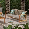 RUMSEM Marcia Outdoor Wood Sofa | Natural Stained Finish - 3 of 4
